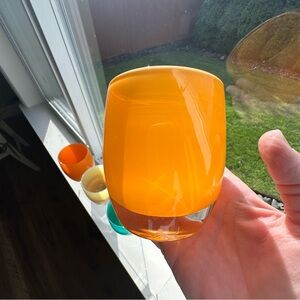 Glassybaby “pumpkin” Vibrant Orange Triskelion Collectable Votive